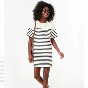 Navy Knit Striped Frenchie Dress